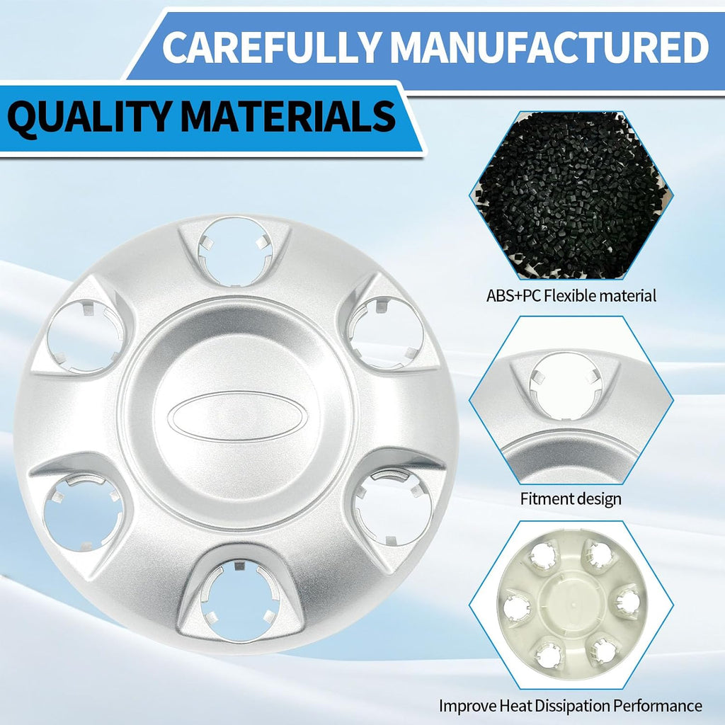 2Pcs Silver Hubcaps Fit for 2019-2026 Ford Transit 150 250 350 350HD 16" Wheel Center Cap Cover SRW & DRW Front Wheels Only (Not Rear Dual Wheels) Replaces KK4Z-1130-C KK4Z-1130-F (Silver)