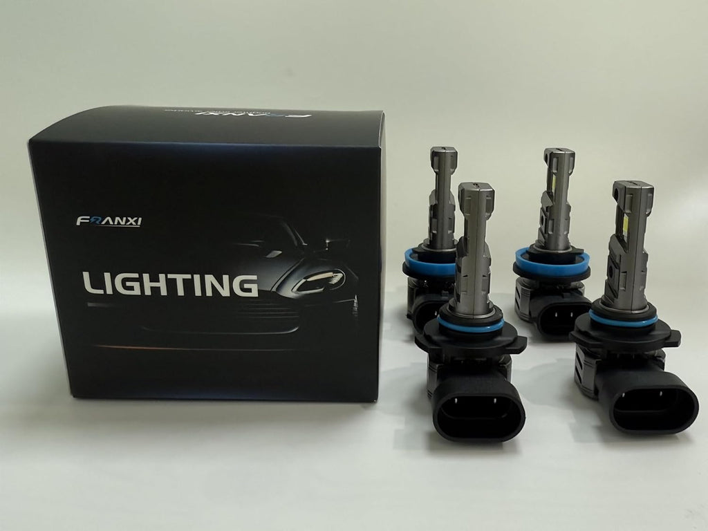FRANXI 9005/HB3 H11/H8/H9 Light Bulbs Combo Fog Lights, 32000LM Super Bright 6000K Cool White, 1:1 Design with Cooling Fan, Off-Road Light, Plug and Play, Pack of 4