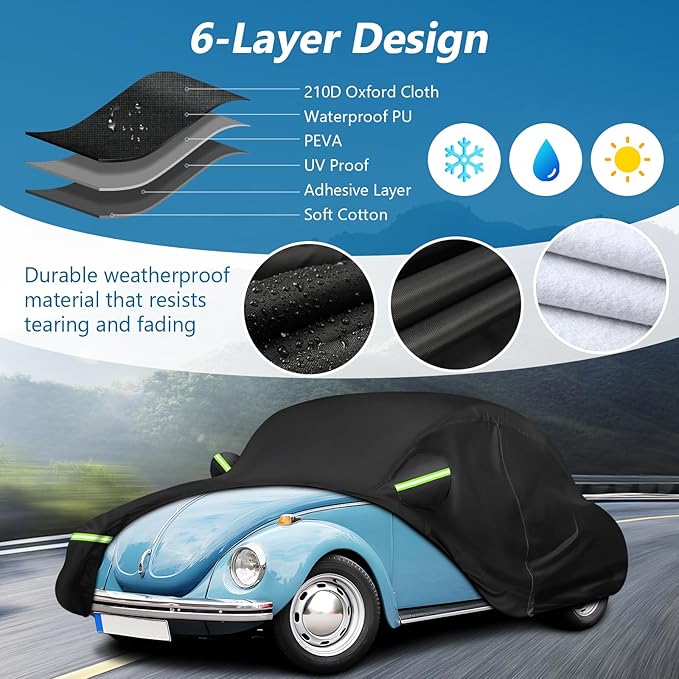 Custom Fit for Volkswagen Beetle Bug 2-Door 1960-1980 Sedan Car Cover - Image 2