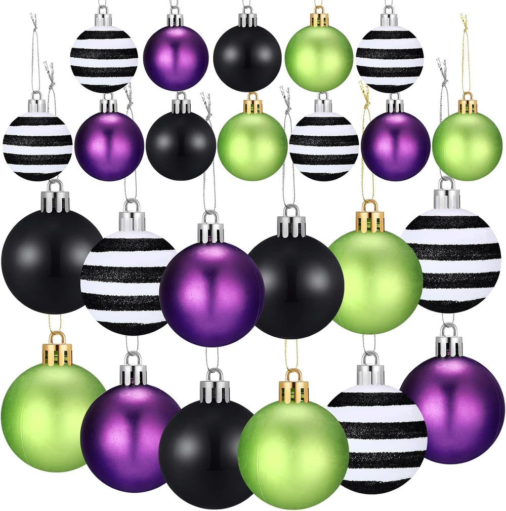 Civaner 24 Pcs Halloween Ball Ornaments 2.36 Inch Halloween Tree Decoration