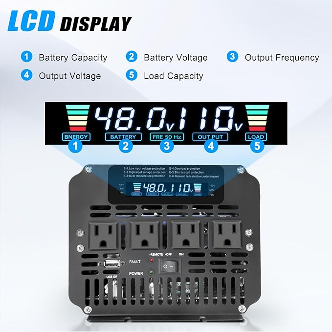 LVYUAN 5000 Watt Power Inverter 48V to 110V 120V - Image 3