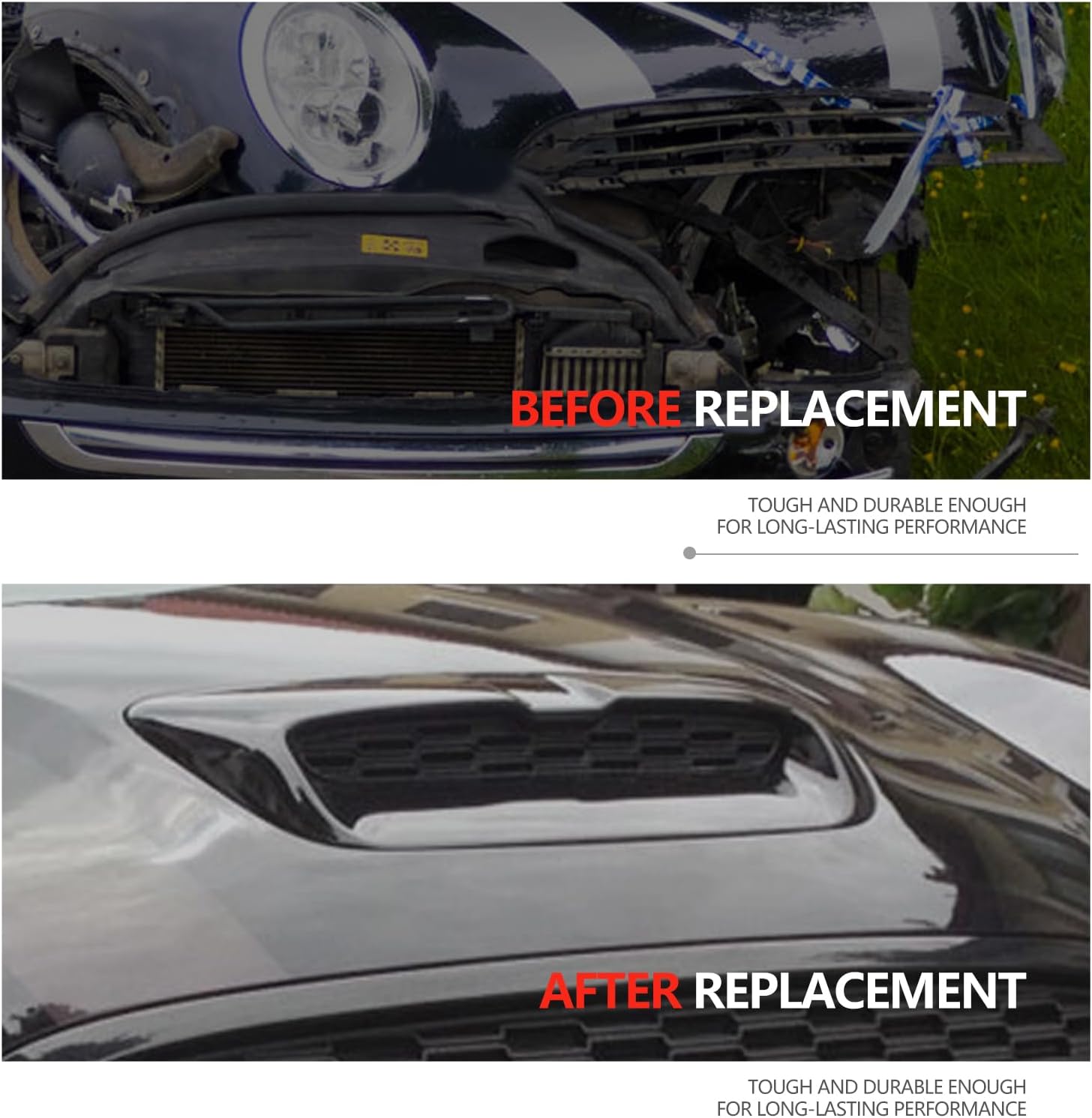 51132756095 Hood Scoop Fit for 2007-2013 Mini Cooper S R55 R56 R57 R58 R59 Hood Bonnet Vent Scoop Cover