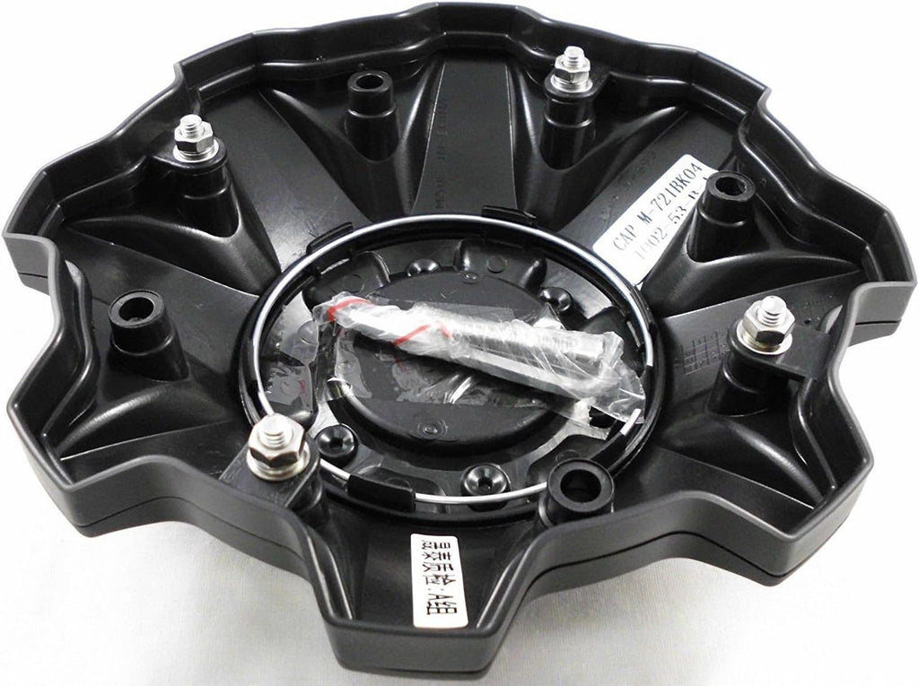 FUEL Matte Black Chrome Rivets Wheel Center Caps One (1) 1002-53B M-447 8-Lug (with Screws)