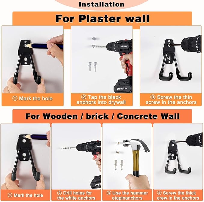 Garage Hooks, 16 Pack Garage Hooks Heavy Duty, Utility Steel Garage Storage - Image 7