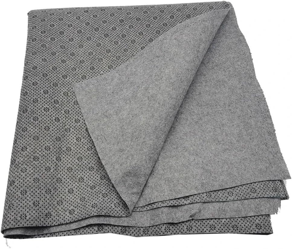 Plum Blossom Non Slip Fabric, Vinyl Rubber Felt for DIY Carpet Floor Mats and Car Seat Cushions, Grey & Black Anti-Slip Material Roll