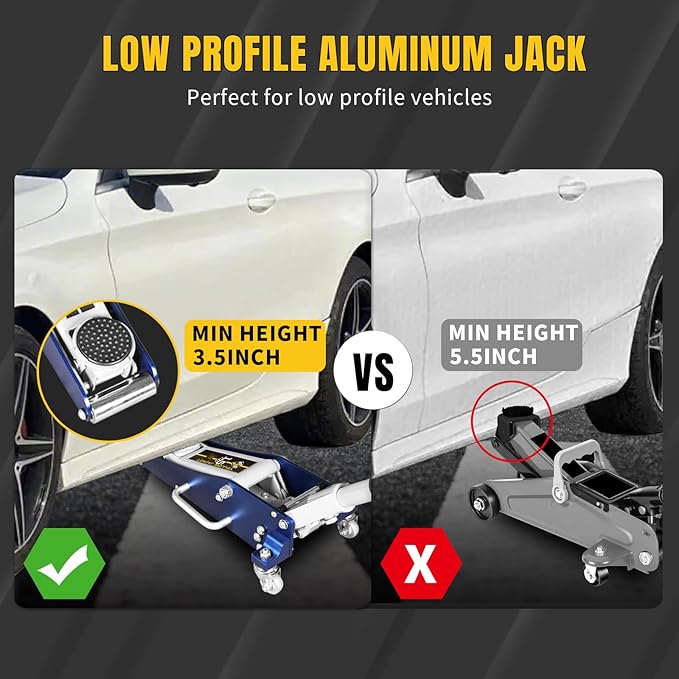 YELLOW JACKET Floor Jack 1.5 Ton Hydraulic Low Profile Aluminum and Steel Car - Image 6