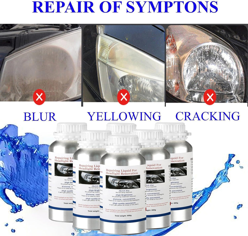 ROYWOO 1600g Car Headlight Restoration Liquid，Auto Headlight Scratch Restoring Fluid，Headlight Lens Polish Repair Liquid for Repair of Scratch,Yellowed, Haze, Cracked Headlamp