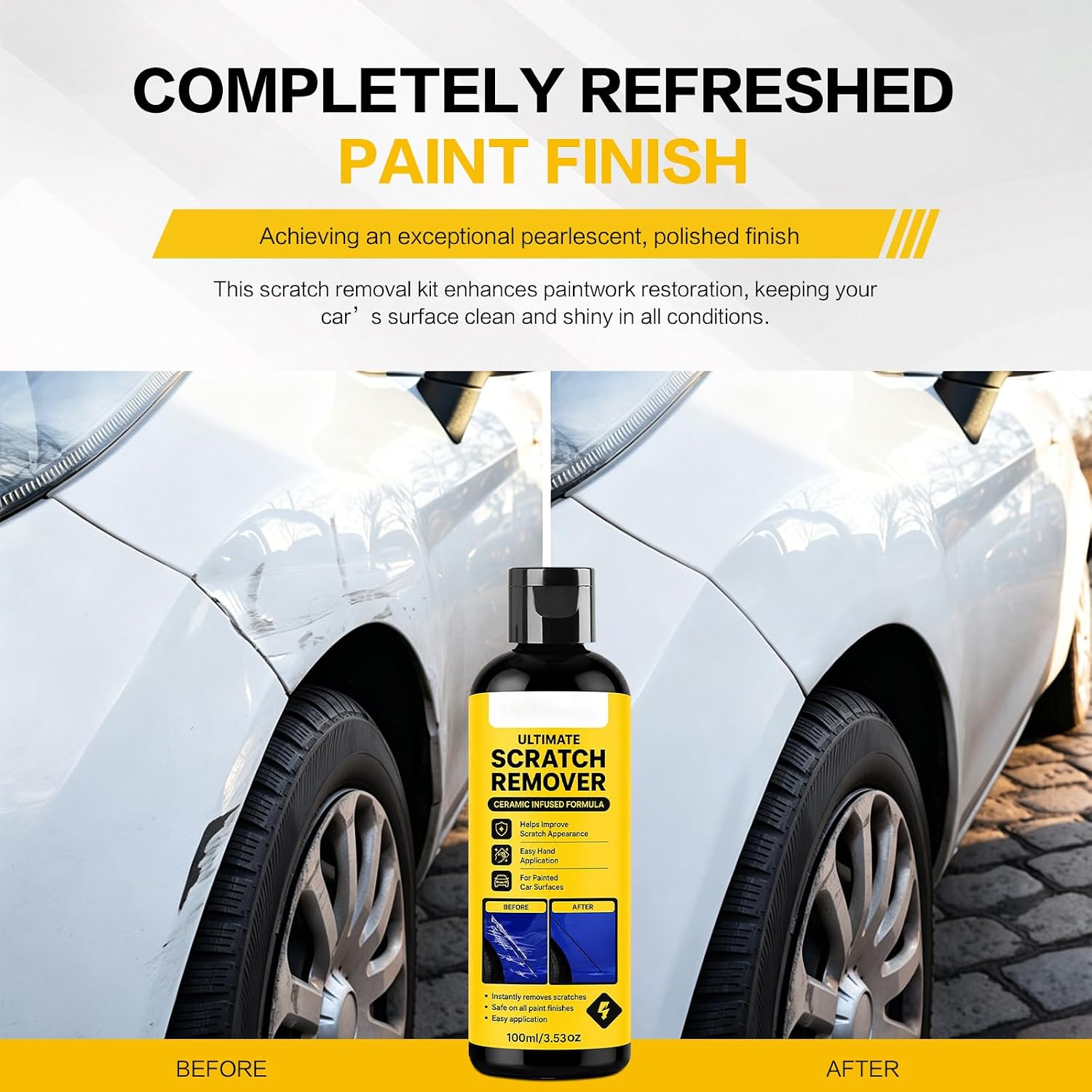 Nano Scratch Remover, Plastic Polish Scratch Remover, Deep Car Scratch Remover Kit, Quick Repair Scratches and Restore Shine for Car 2pcs