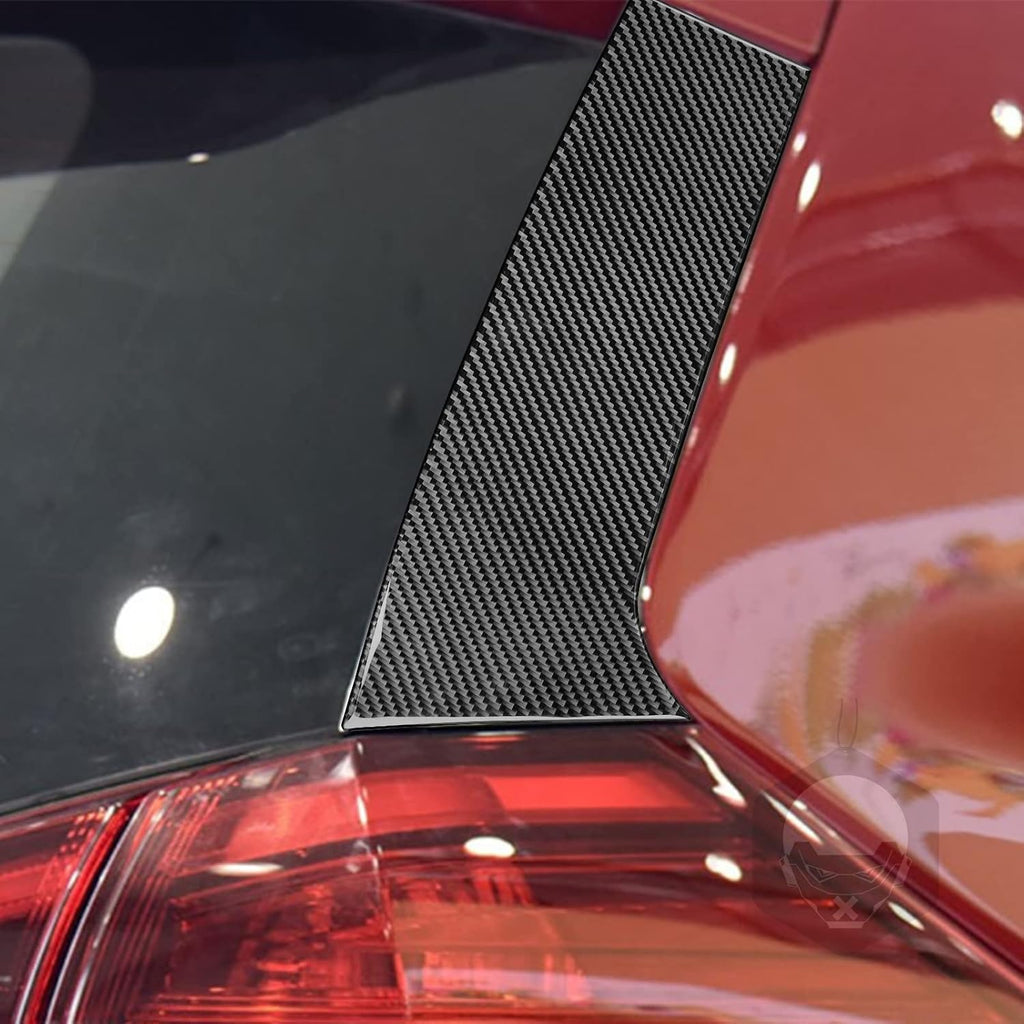 NVCNX Real Premium Carbon Compatible With Nissan Rogue 2014-2020 2015 2016 2017 2018 2019 S SL SV Fiber Car Rear Tail Light Upper Pillar Post Panel Cover Sticker Decal Exterior Trim Accessories Black