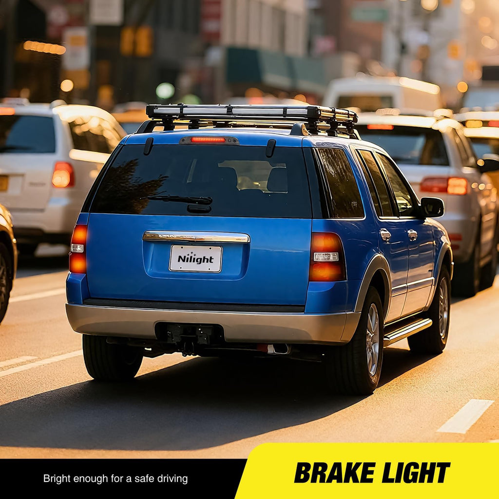 Nilight Third Brake Light Tail High Mount 3rd Stop Lights Smoked Lens for Ford Explorer 2002-2010 Escape 2008-2012 Mercury Mariner 2008-2011 Mountaineer 2006-2010 Van SUV Rear Center Cab Lamp