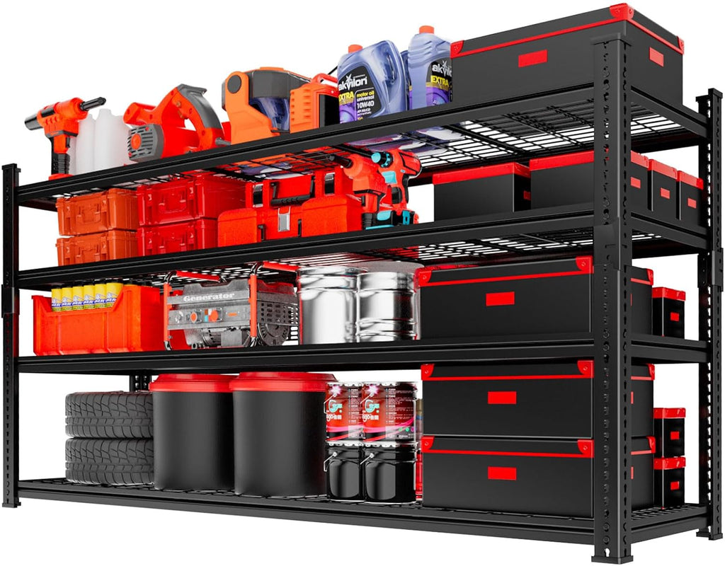 Storage Shelves, Garage Shelving Heavy Duty 2640LBS Capacity, 4 Tier Utility