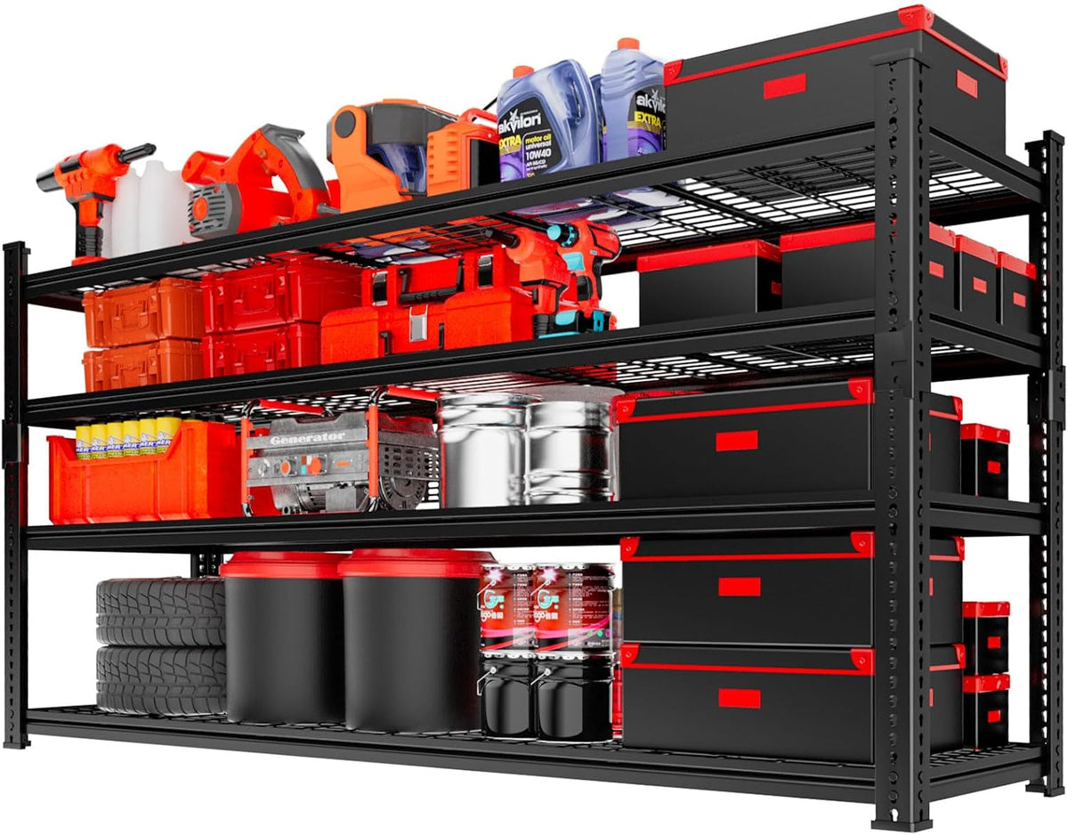 Storage Shelves, Garage Shelving Heavy Duty 2640LBS Capacity, 4 Tier Utility