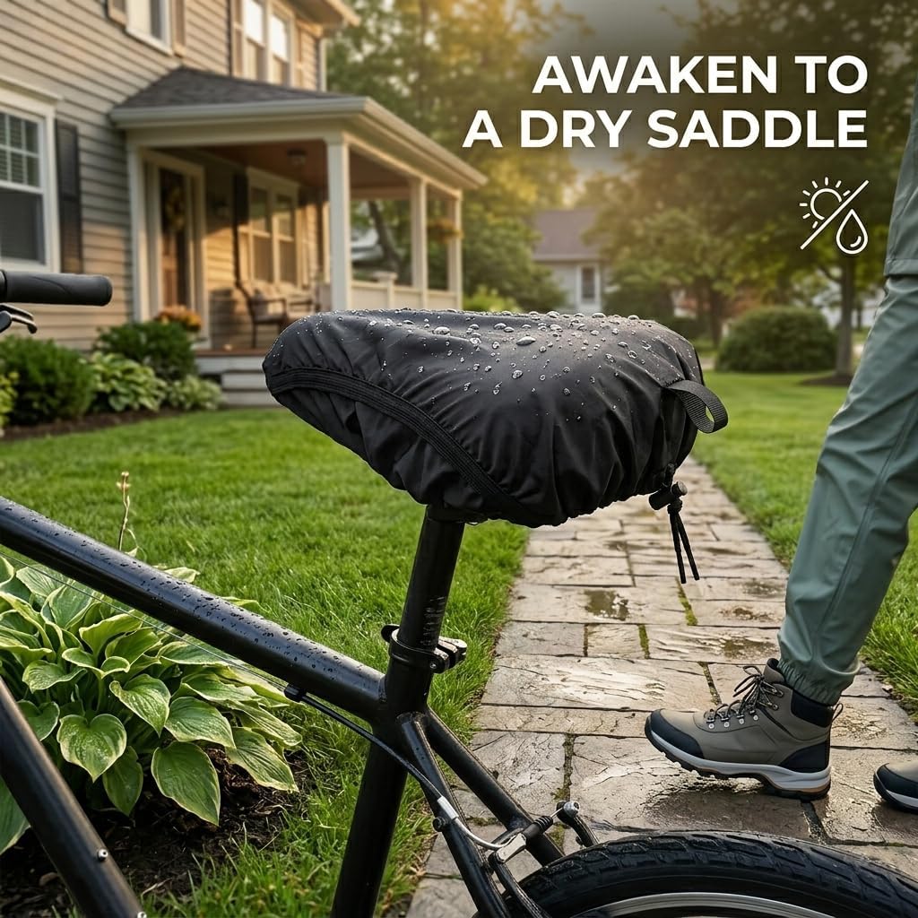 Bike Seat Rain Cover for City & Casual Bikes - Soft Silicone, Waterproof, Washable, Bicycle Seat Cushion Protector