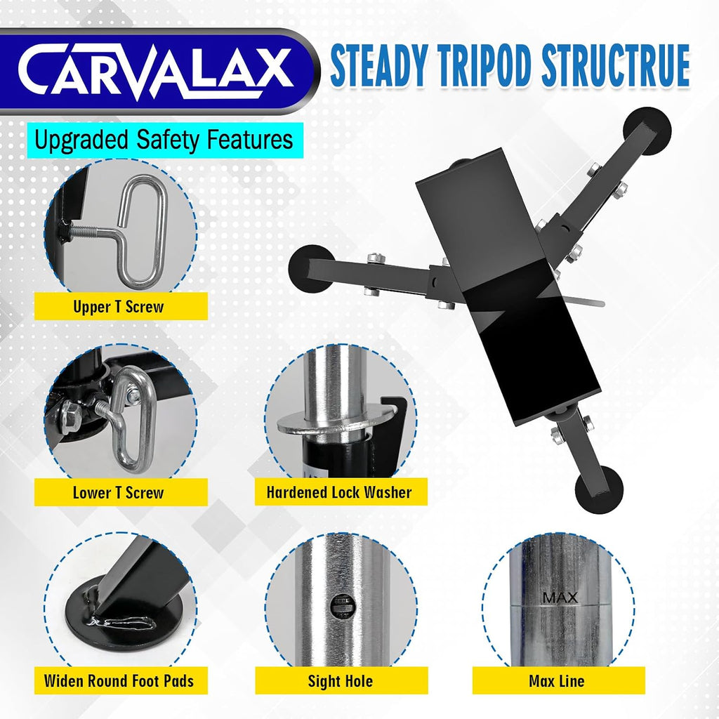 CARVALAX V-Head Pipe Jack Stands, Adjustable Pipe Stand for Welding | 28"-52" Adjustable Height, Fits 1/2" - 12" Pipe Capacity, 2500LB Load Capacity, w/Portable Folding Legs