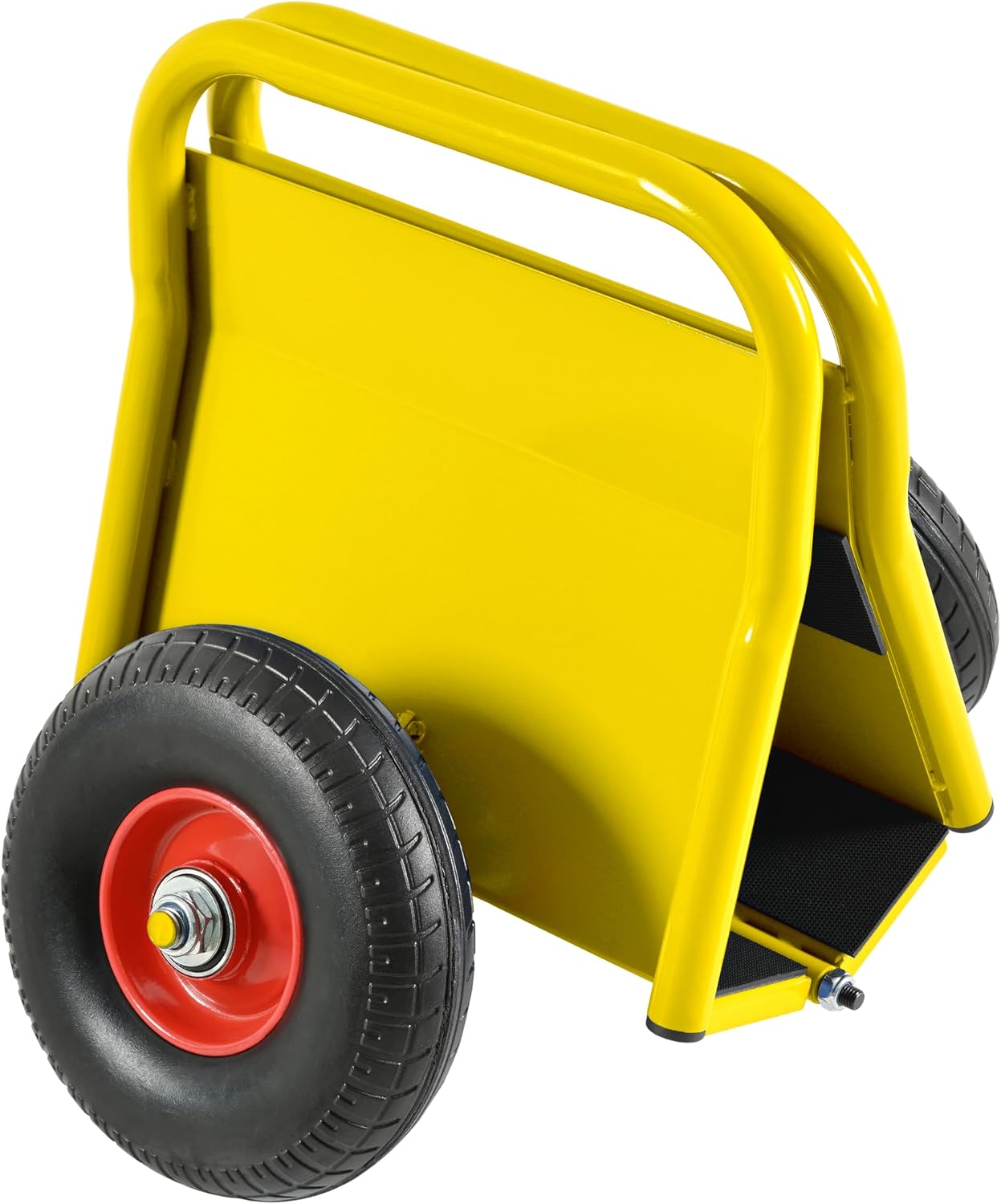 Heavy Duty Panel Dolly, Slab Dolly, Two Nice Handles, 10" Solid Rubber Tires, Super Weight 1000 LBS, All-Terrain Movement for Heavy Drywall Sheet & Door Material (Red) (Yellow)