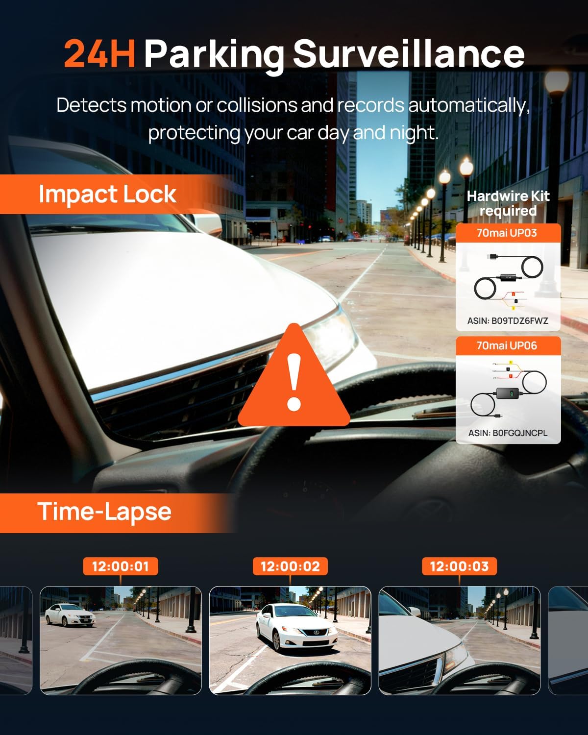 70mai 4k dash cam front and interior, 4k, package contents