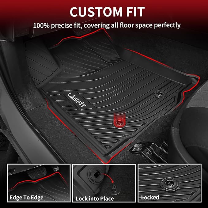 LASFIT Floor Mats for Toyota Tacoma 2016-2023 All Weather TPE Custom Floor - Image 2