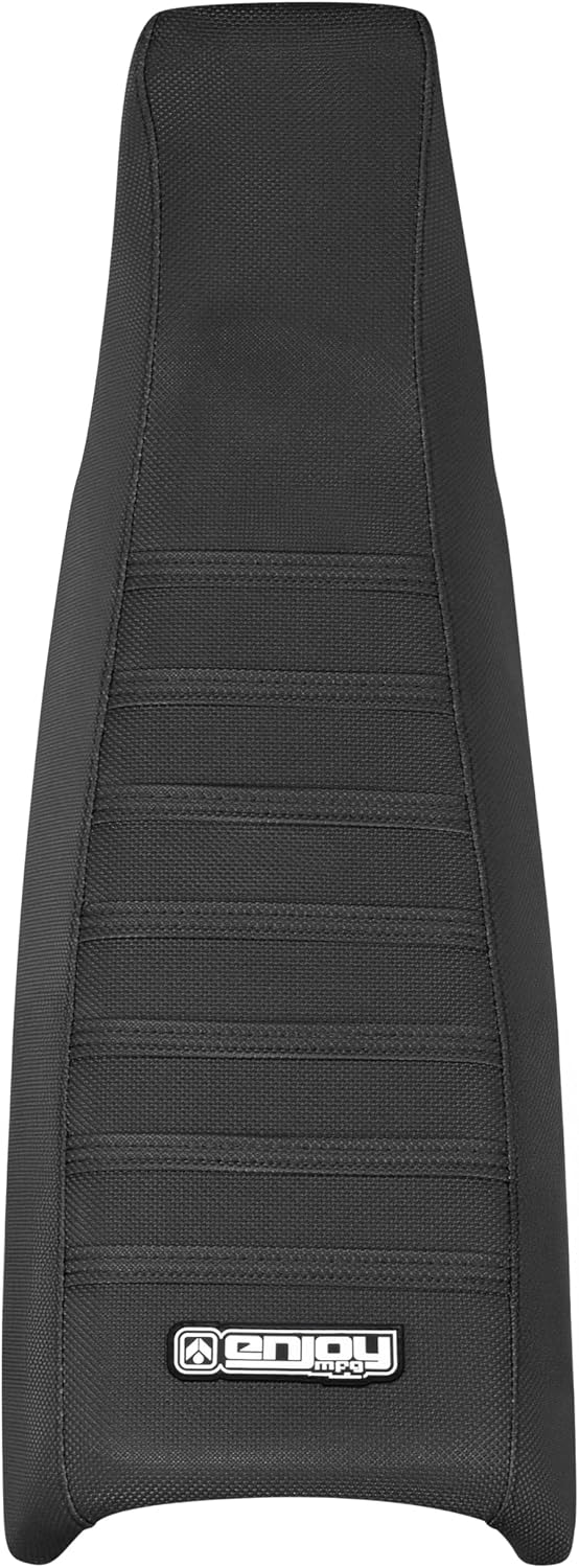 Enjoy Mfg Seat Cover - Compatible with Honda 1993-2024 XR 650L - #215 Logo (All Black with Black Ribs)