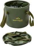 Collapsible Bucket 10L, Collapsible Bucket with Handle for Easy Portability, Car Wash Bucket Suitable for Rvs, Fishing, Car Washing, Camping (Green, 10L)