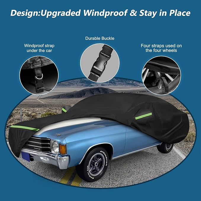 Waterproof Car Covers for Chevrolet Chevelle Malibu SS Sedan/Coupe 1964-1972 - Image 3