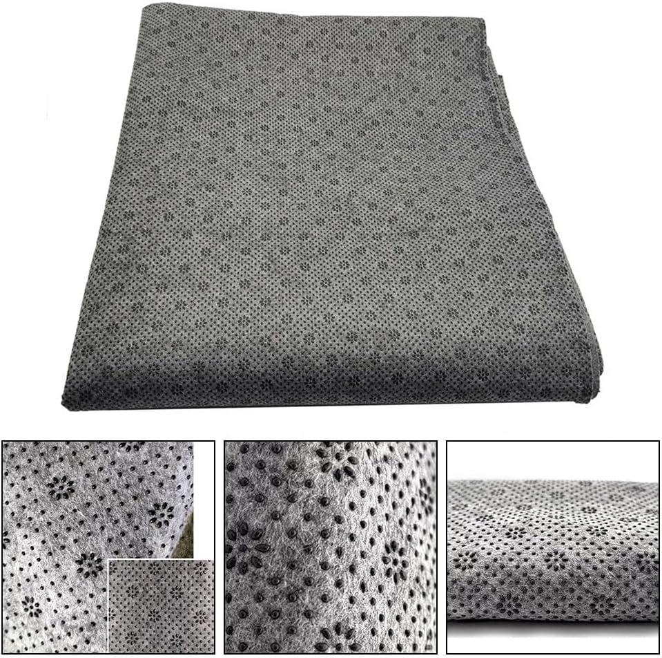 Plum Blossom Non Slip Fabric, Vinyl Rubber Felt for DIY Carpet Floor Mats and Car Seat Cushions, Grey & Black Anti-Slip Material Roll