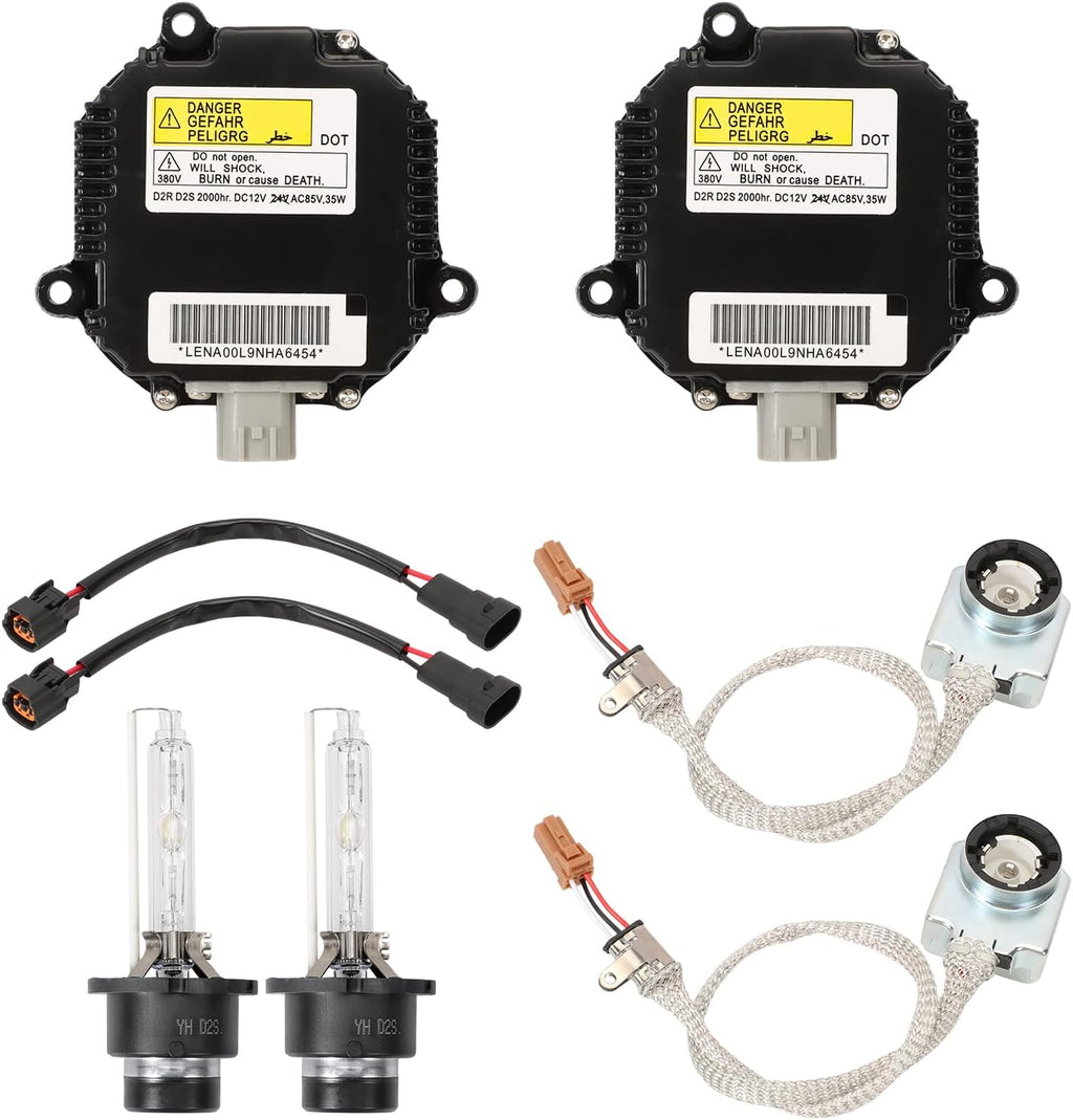 Set of 2 Xenon HID Headlight Ballast Control Unit with Igniter & D2S Bulb for Altima, 350Z, 370Z, Maxima, Murano, Rogue, G35, G37, FX35, QX56 - Replace# 28474-8991A, 28474-89904, NZMNS111LAN