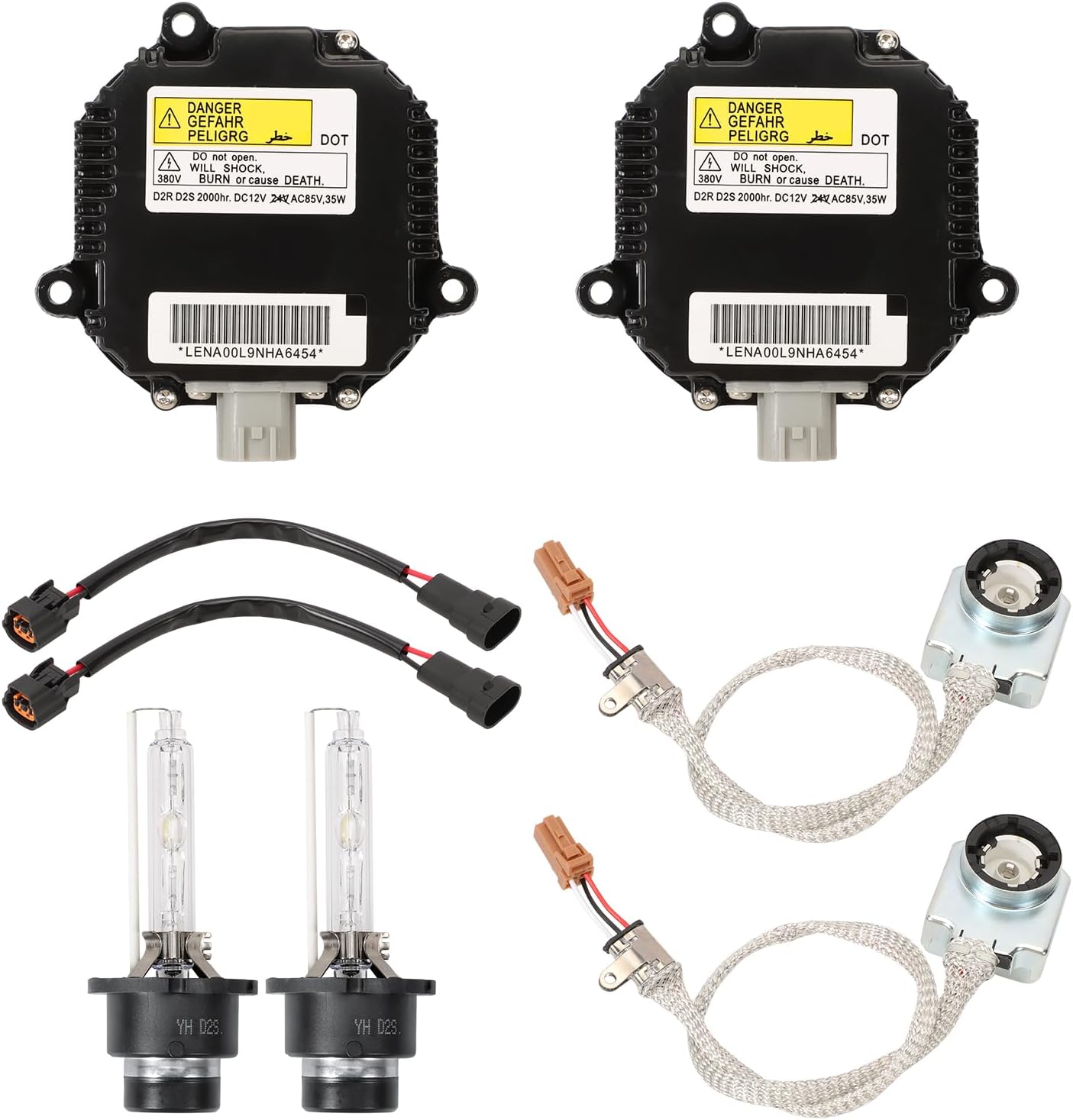 Set of 2 Xenon HID Headlight Ballast Control Unit with Igniter & D2S Bulb for Altima, 350Z, 370Z, Maxima, Murano, Rogue, G35, G37, FX35, QX56 - Replace# 28474-8991A, 28474-89904, NZMNS111LAN