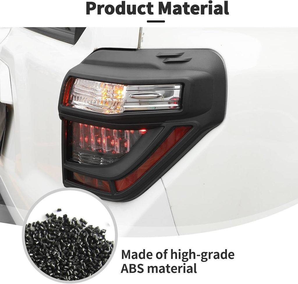 JWWY Tail Light Cover for Toyota 4Runner 2014–2023, Rear Light Lamp Protective Guard Trim Exterior Accessories,2pcs Black
