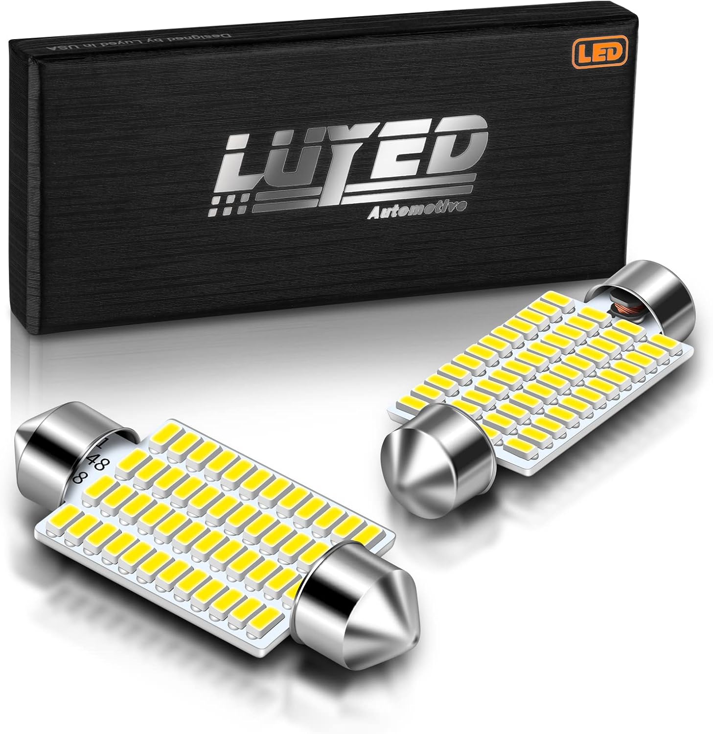 569 578 LED Bulbs Xenon White 570 Lumens Super Bright 3014 48-EX Chipsets 211-2 212-2 LED Bulbs Used for Car Interior Map Dome Lights,Pack of 2