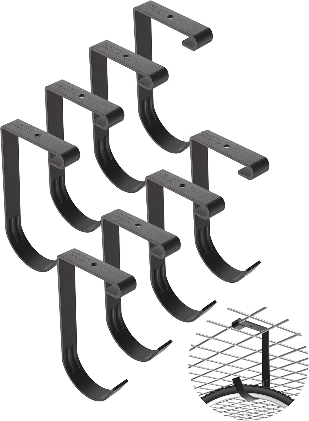 naceture garage ceiling rack bike hooks, 8 pack, main product view