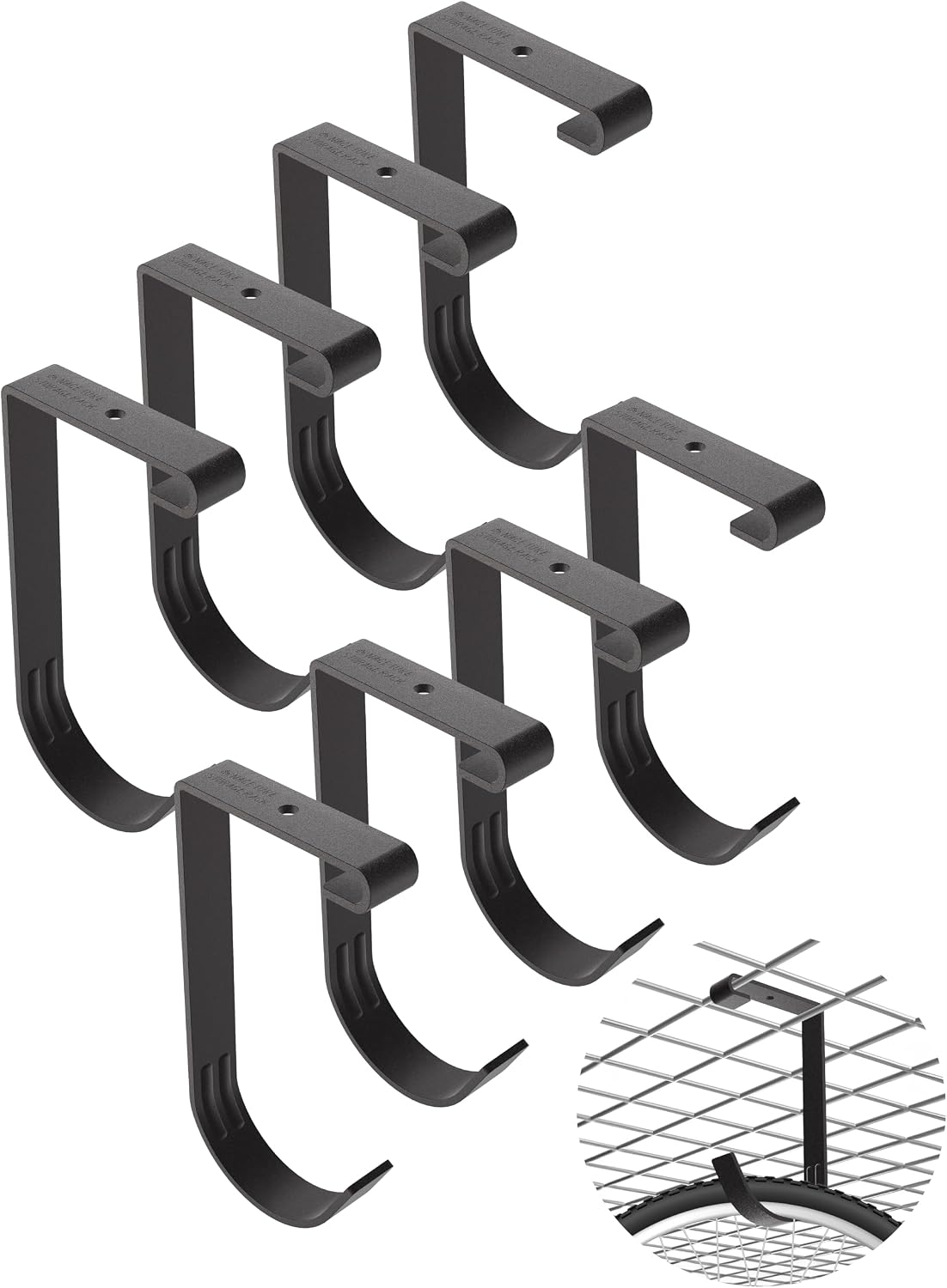 naceture garage ceiling rack bike hooks, 8 pack, main product view