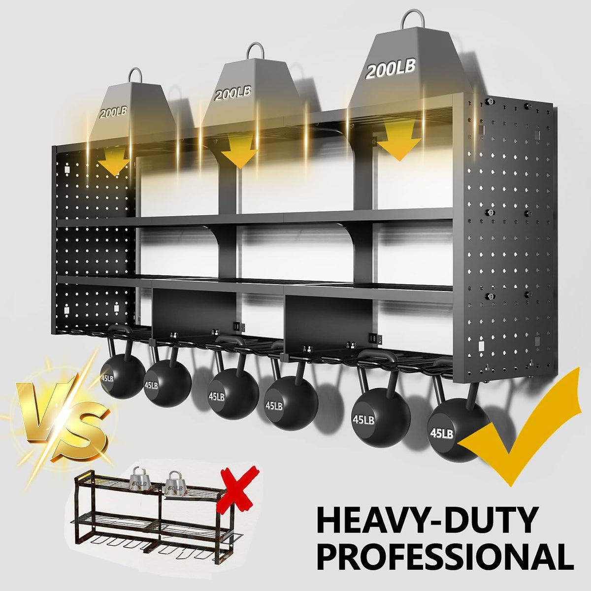 49" w large power tool organizer wall mount on a desk or shelf