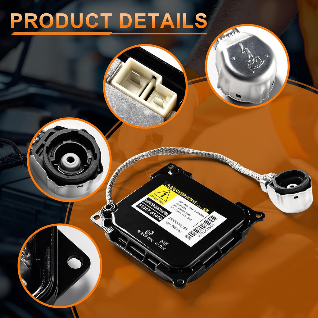 Xenon HID Headlight Ballast Control Unit Compatible with Lexus IS250 GS300 GS350 GS430 GS460 LS460 RX350 for Toyota Avalon Prius Solara Venza Replaces ‎85967-51040 81107-33761 81107-12A80
