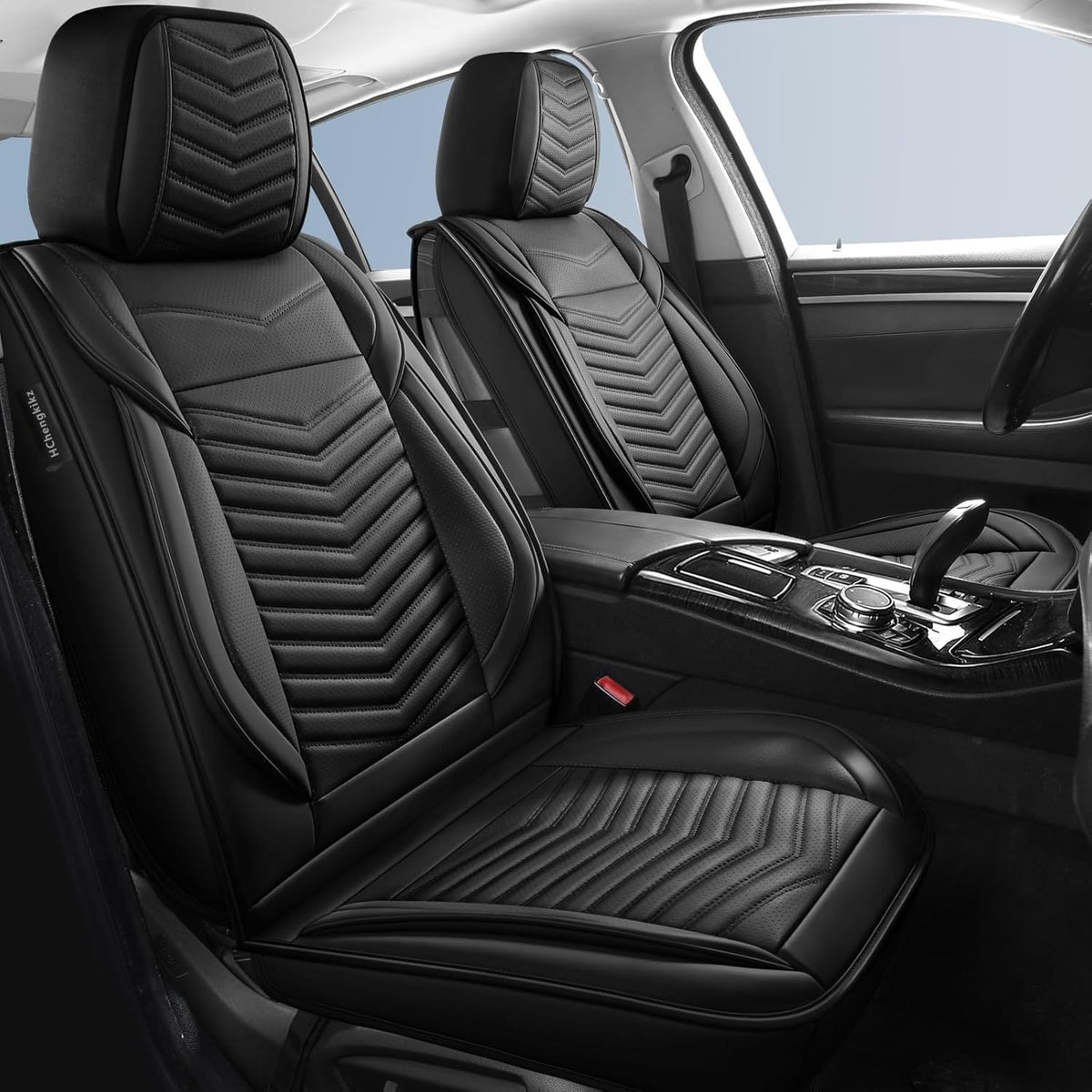 hchengkikz nappa leather car seat covers full set shown in use
