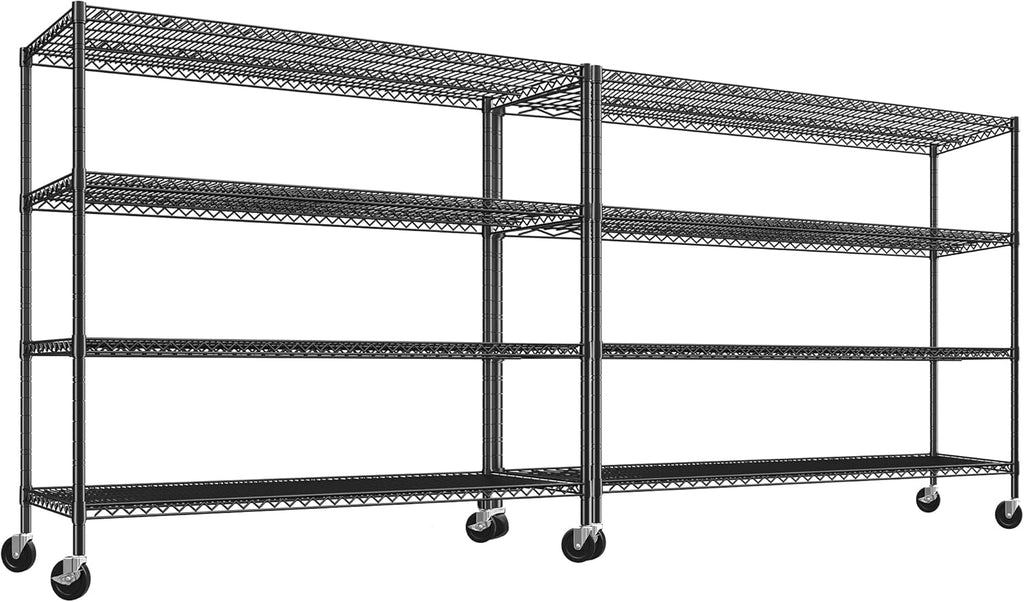 REIBII 60" W ×24" D×65.3" H, 4 Tier Wire Shelving 2878LBS Heavy Duty Steel