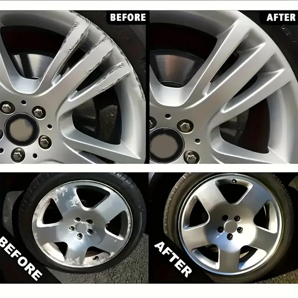Wheel Rim Repair Kit - Scratch Wax and Metal Polishing Set for Chrome Surfaces | Ideal for Aluminum, Motorcycle, Boat, Truck, Car Door, Bumper, and Automotive Detailing Projects