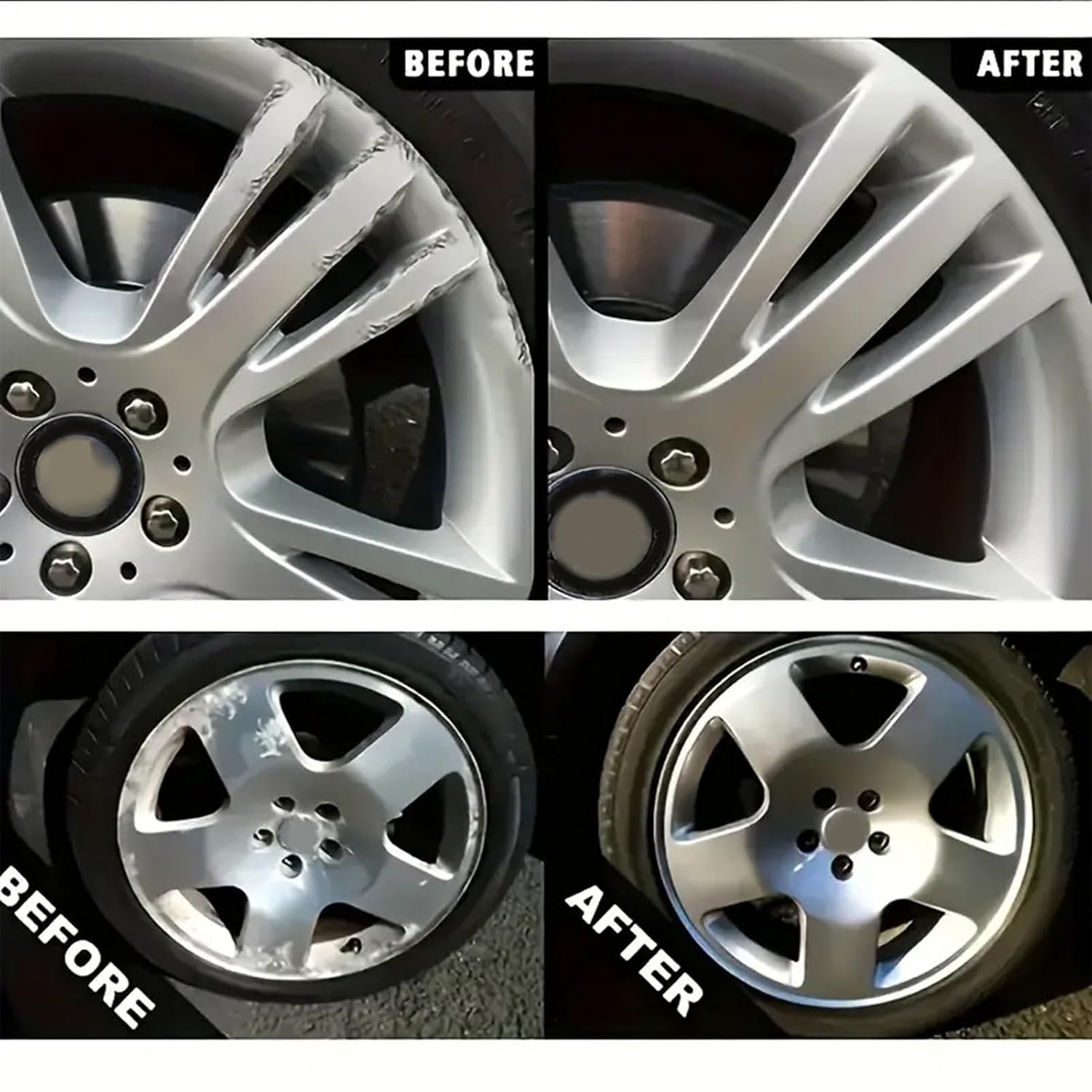 Wheel Rim Repair Kit - Scratch Wax and Metal Polishing Set for Chrome Surfaces | Ideal for Aluminum, Motorcycle, Boat, Truck, Car Door, Bumper, and Automotive Detailing Projects