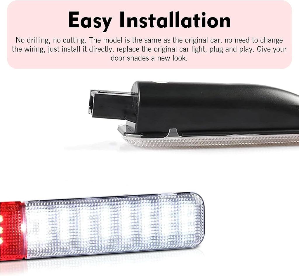 2 PCS Car Door Panel Lights, LED Interior Light, No Delay Safety Warning Reflector Lamp Assembly, Compatible with Saaban Tahoe Avalanche Chevy Silverado Yukon Escalade Hummer (White)
