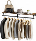 luxspire 43.3" wall mount clothes rack with wood, main product view