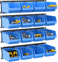 torack wall-mounted storage bins, 16 plastic bins for, main product view
