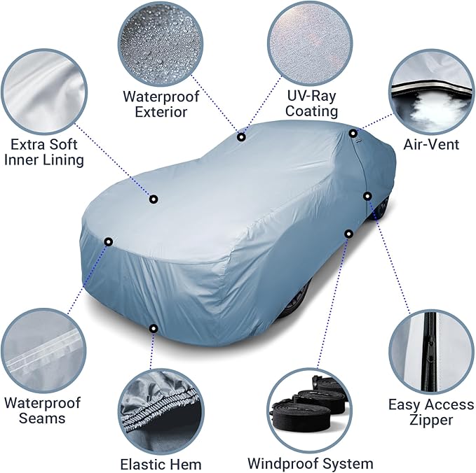 iCarCover Premium Car Cover for 1976-1980 Pontiac Sunbird Wagon Heavy Duty - Image 4