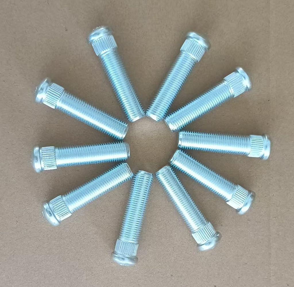 10 PCS 1/2" Extended Longer Than Stock Serrated Wheel Stud Bolts Thread 1/2-20 - .535 in. Knurl, 2 in. Length Replacement for Chevrolet Buick Cadillac GMC Pontiac Oldsmobile
