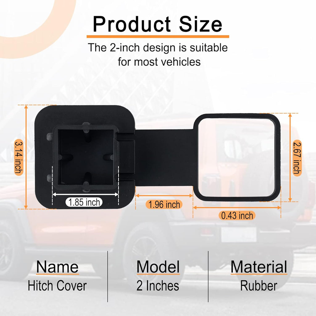 SINGARO Fits for 2-inch Hitch Cover, Trailer Hitch Cover Tube Plug Insert, Car Exterior Accessories, Receiver Tube Hitch Plug