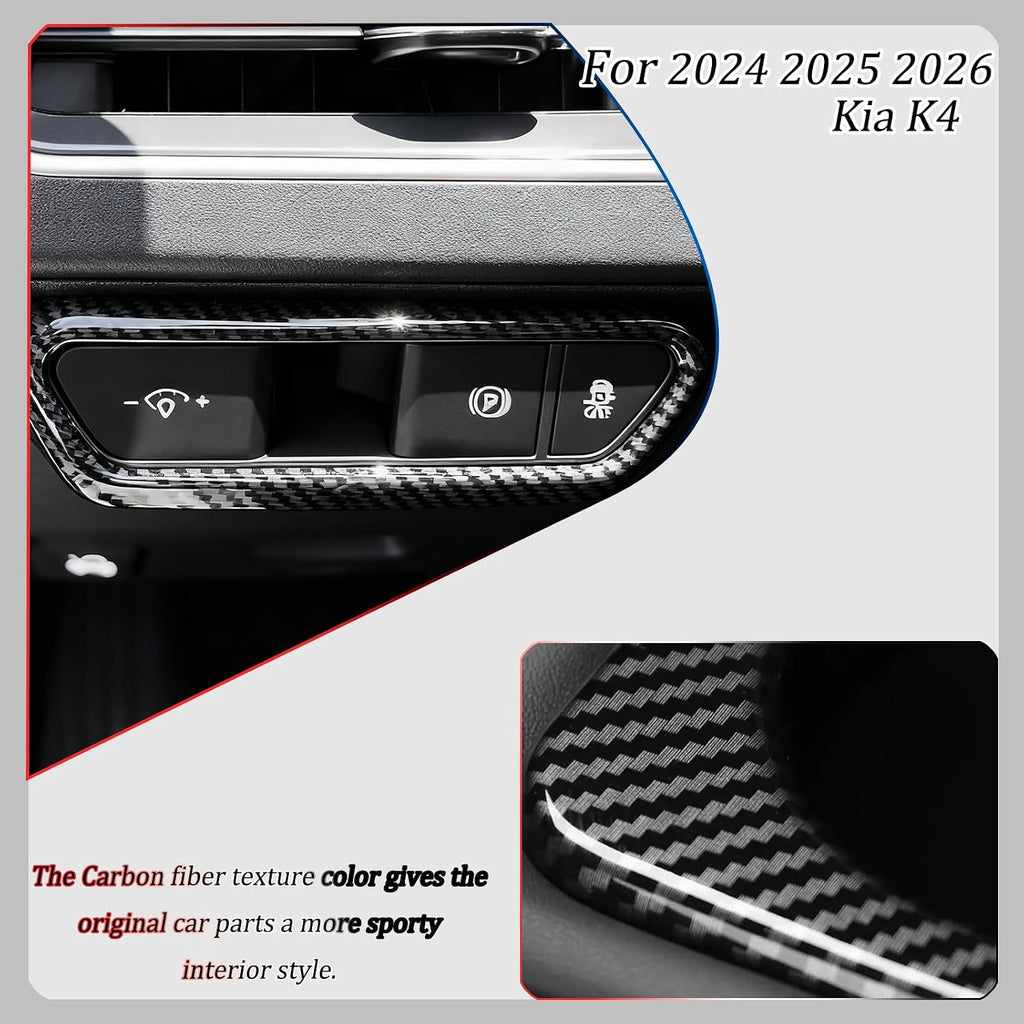 Front Lamp Adjustment Cover,for Kia k4 2024 2025 2026,Stylish Automobile Front Lamp Adjusting Trim Accessories - Carbon Fiber