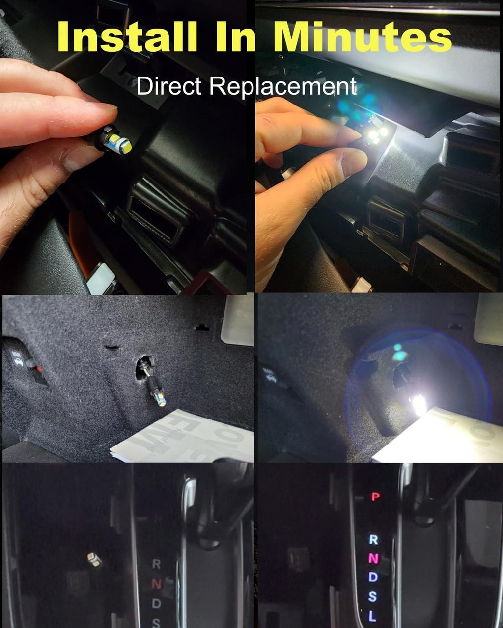 White T5 LED Bulb 37 74 2721 PC74 PC37, 3030 Chip Super Bright 12 Volt Replacements, Interior Dome Map Glove Box Shifter Indicator Dash Instrument Panel Gauge Cluster Lights (Pack of 10)