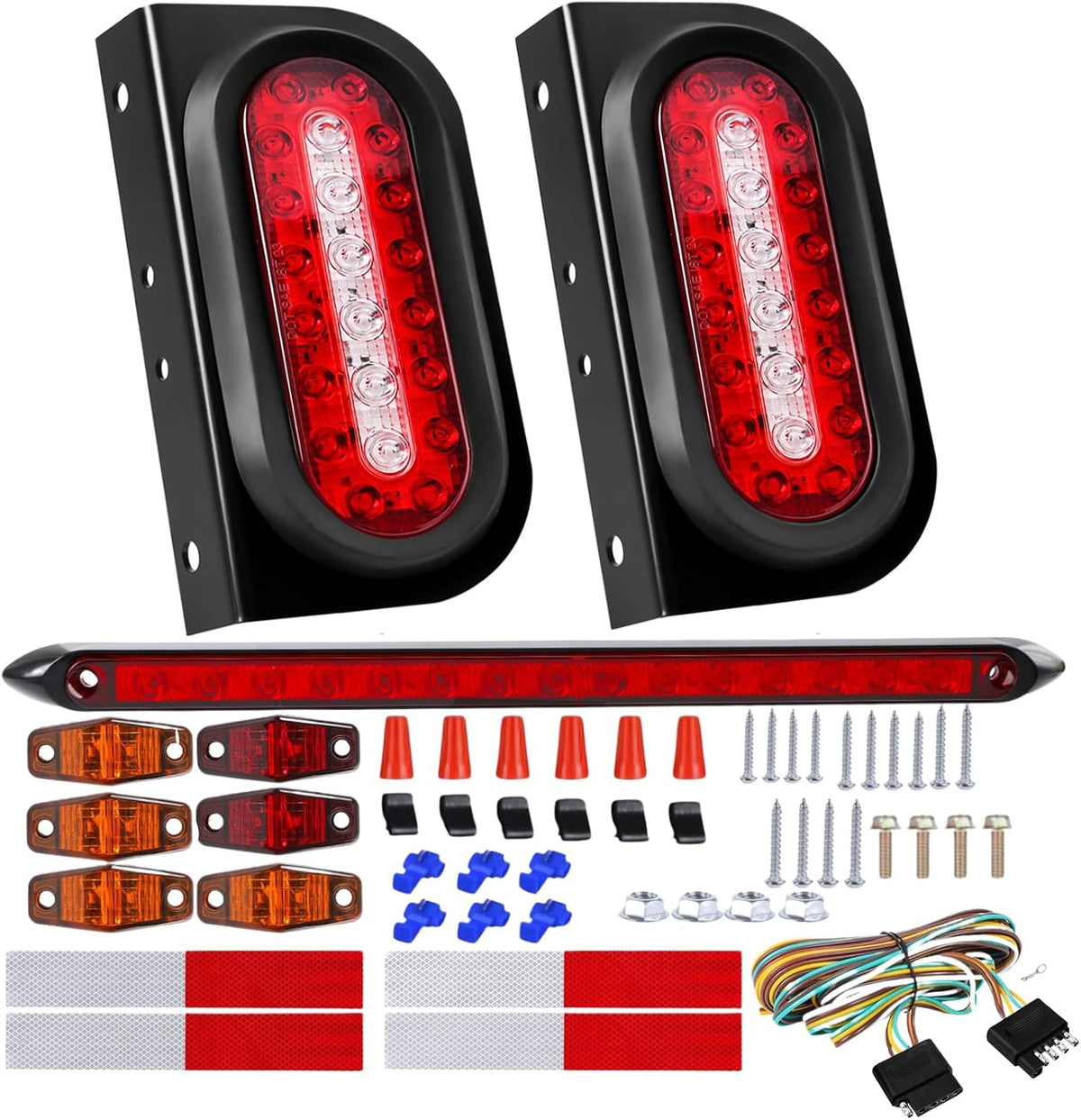 6inch oval trailer lights led kit w/backup lights, main product view