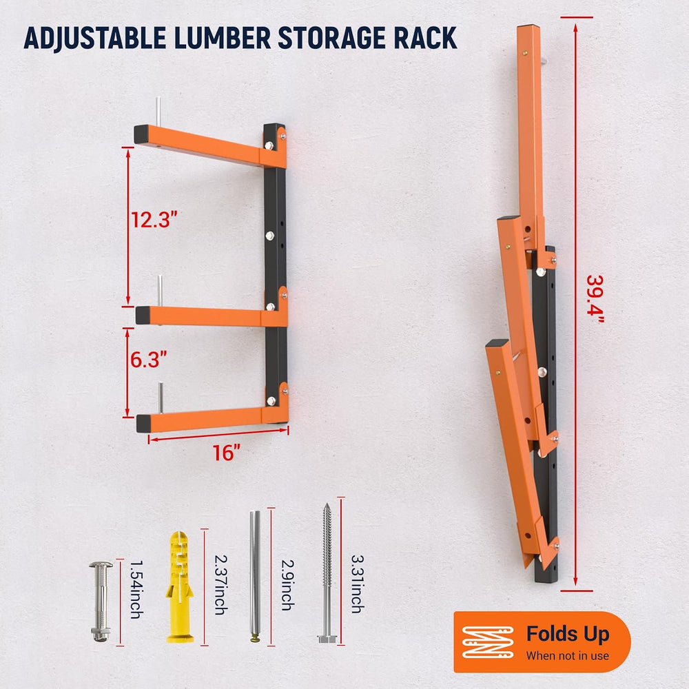 6 Pack Lumber Storage Rack, 9 Tier Folding Heavy Duty Shelving , 1980 LBS
