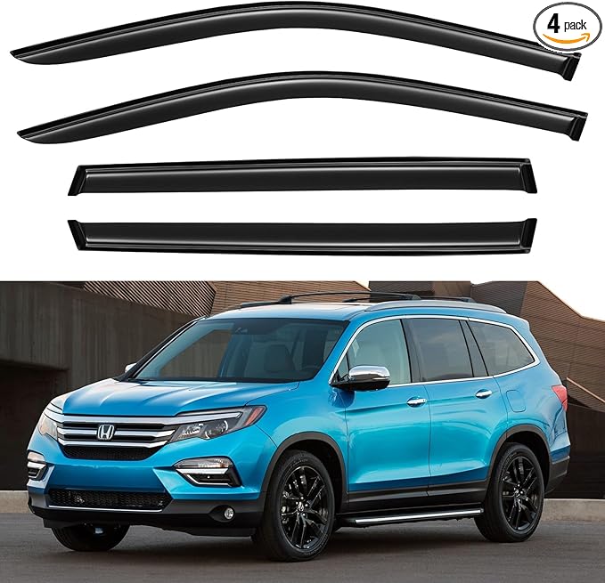 Window Visors Rain Guards for Honda Pilot 2016 2017 2018 2019 2020 2021 2022 by YQAUTEC