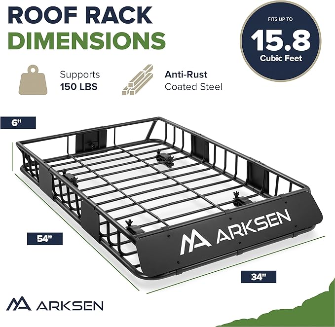 ARKSEN 54 x 34 x 6 Inch Universal Roof Rack - Image 8