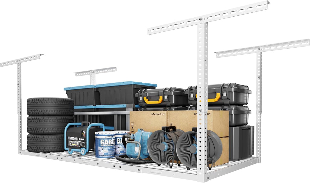 fleximounts 3x6 overhead garage storage adjustable ceiling rack shown in use